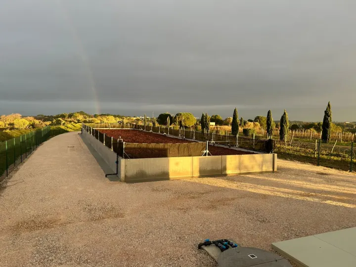 Vue aérienne de l'installation BioFiltro au Domaine Lafage